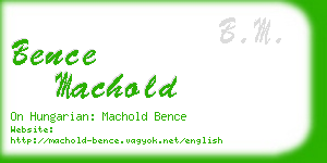 bence machold business card